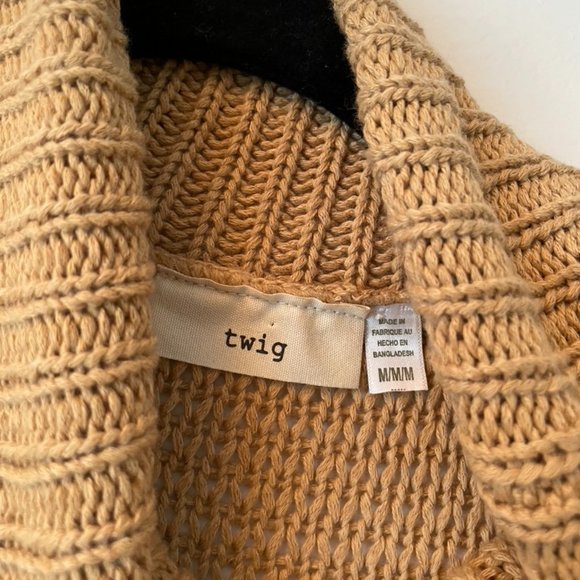 Twig Cold Shoulder Tan Sweater - Picture 4 of 4